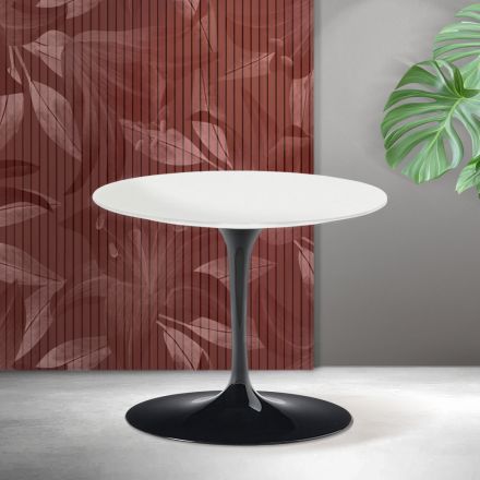 Konferenční stolek Saarinen Tulip, výška 39 cm, matně bílá keramika Florim - šarlatová Viadurini