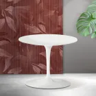 Konferenční stolek Saarinen Tulip, výška 39 cm, matně bílá keramika Florim - šarlatová Viadurini