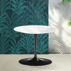 Konferenční stolek Saarinen Tulip, výška 39 cm, lesklý bílý, keramika Florim - šarlatový Viadurini