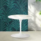 Konferenční stolek Saarinen Tulip, výška 39 cm, lesklá zlatá keramika Calacatta Florim - šarlatová Viadurini