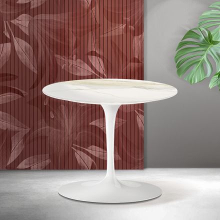 Konferenční stolek Saarinen Tulip V 39 cm, keramika Florim Calacatta Gold Matt - Scarlet Viadurini