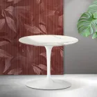 Konferenční stolek Saarinen Tulip V 39 cm z matné keramiky Florim Statuario - šarlatová Viadurini