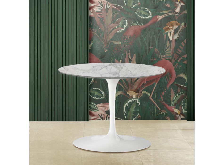 Konferenční stolek Tulip Saarinen H 39 s oválnou deskou z arabského mramoru Made in Italy - Scarlet Viadurini