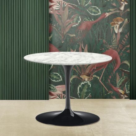 Tulip Saarinen H 39 oválný konferenční stolek s deskou z carrarského mramoru Made in Italy - Scarlet Viadurini