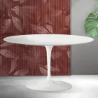 Konferenční stolek Saarinen Tulip, výška 41 cm, matně bílá keramika Florim - šarlatová Viadurini