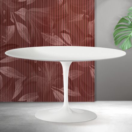 Konferenční stolek Saarinen Tulip, výška 41 cm, matně bílá keramika Florim - šarlatová Viadurini