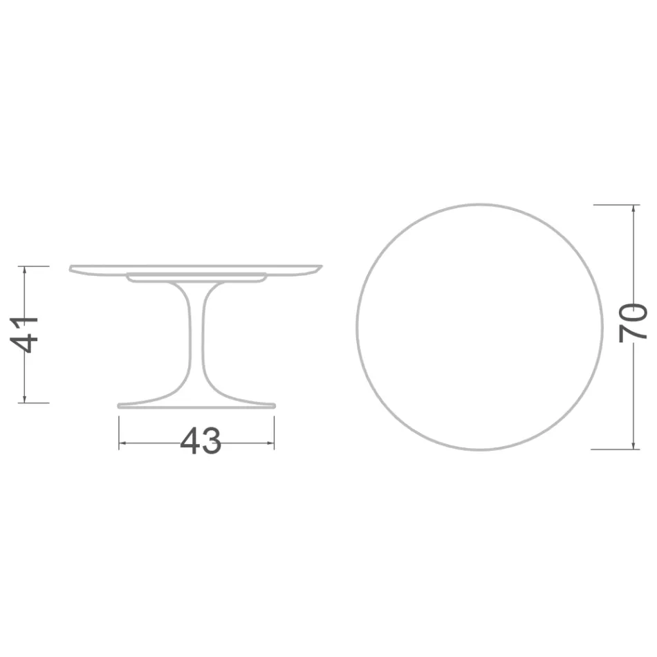 Konferenční stolek Tulip Saarinen H 41 s deskou z bílého tekutého laminátu Made in Italy - Scarlet Viadurini