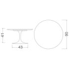 Konferenční stolek Tulip Saarinen H 41 s deskou z bílého tekutého laminátu Made in Italy - Scarlet Viadurini