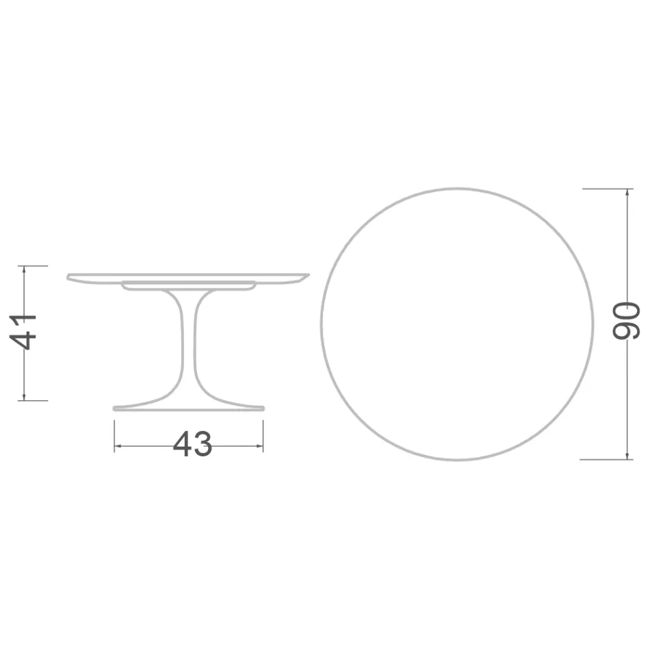 Konferenční stolek Tulip Saarinen H 41 s deskou z bílého tekutého laminátu Made in Italy - Scarlet Viadurini