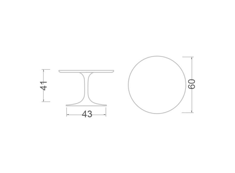 Konferenční stolek Tulip Saarinen H 41 s deskou z bílého tekutého laminátu Made in Italy - Scarlet Viadurini