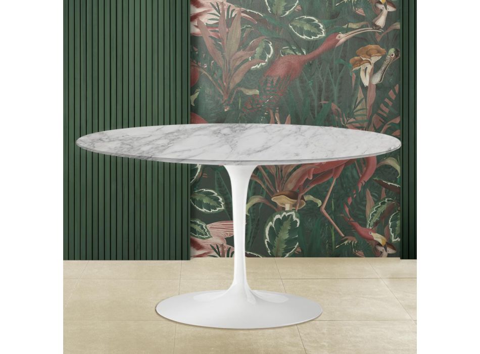 Konferenční stolek Tulip Saarinen H 41 s deskou z mramoru Arabescato Made in Italy Viadurini