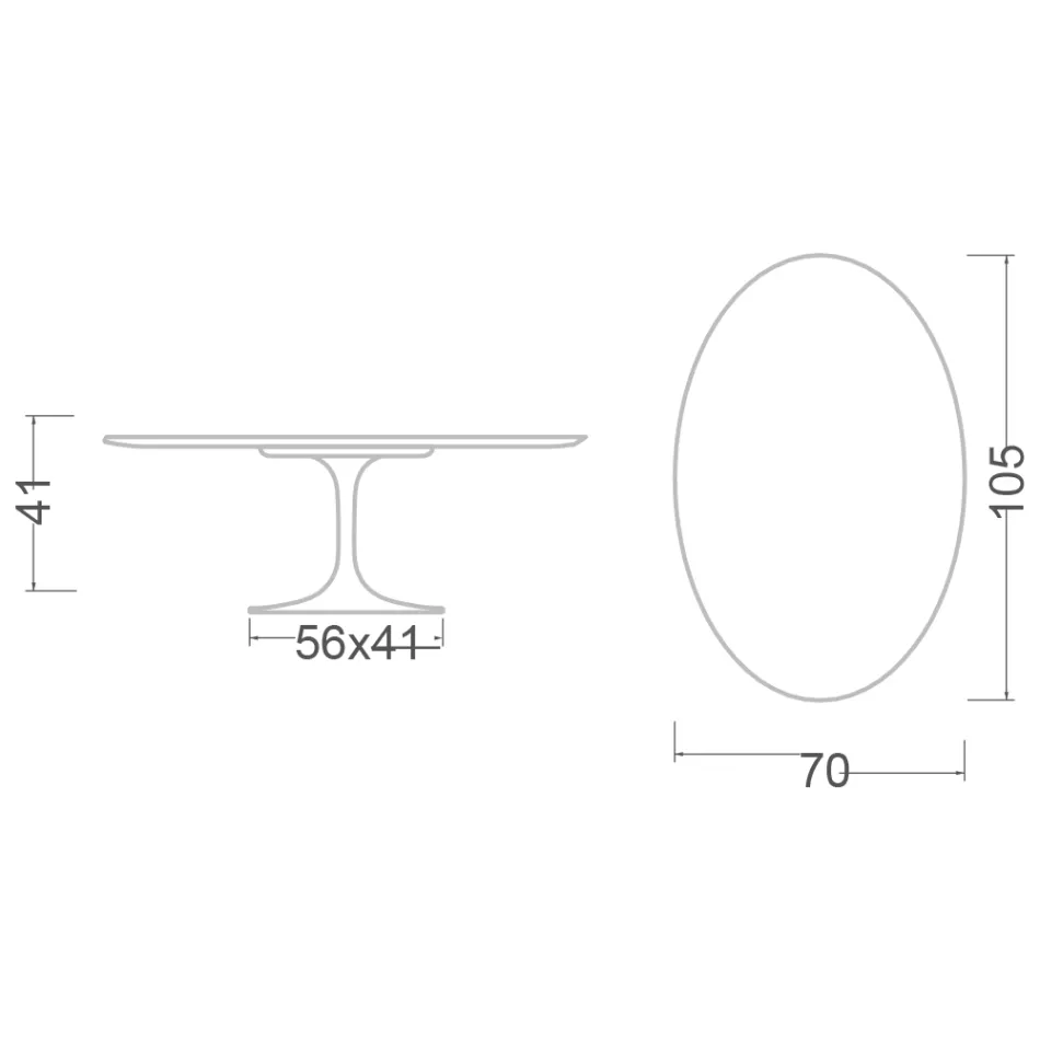Konferenční stolek Tulip Saarinen H 41 s deskou z mramoru Arabescato Made in Italy Viadurini