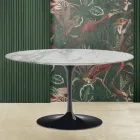 Konferenční stolek Tulip Saarinen H 41 s deskou z mramoru Arabescato Made in Italy Viadurini