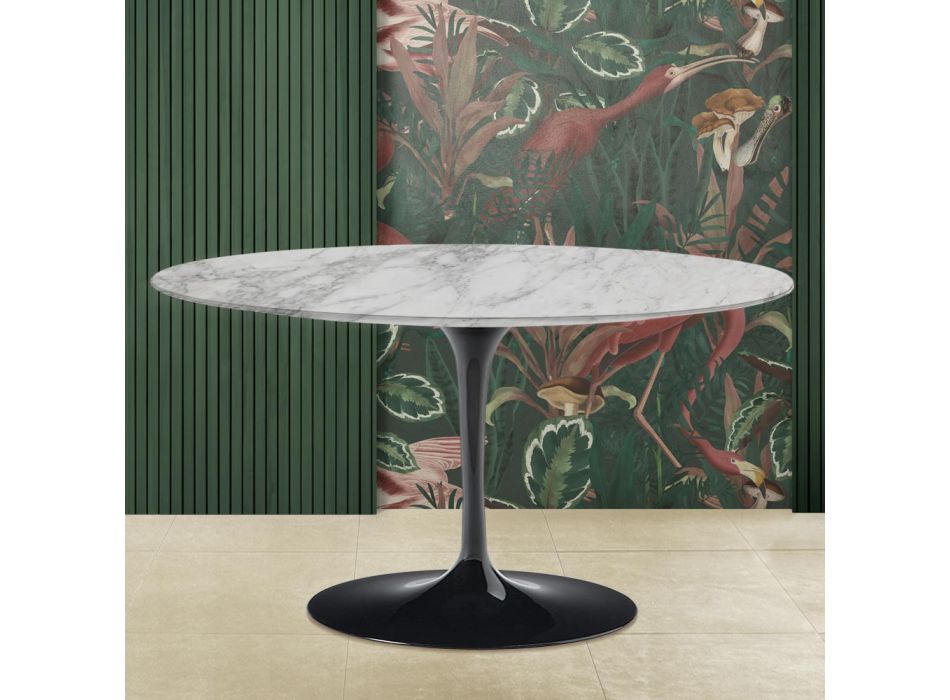 Konferenční stolek Tulip Saarinen H 41 s deskou z mramoru Arabescato Made in Italy Viadurini