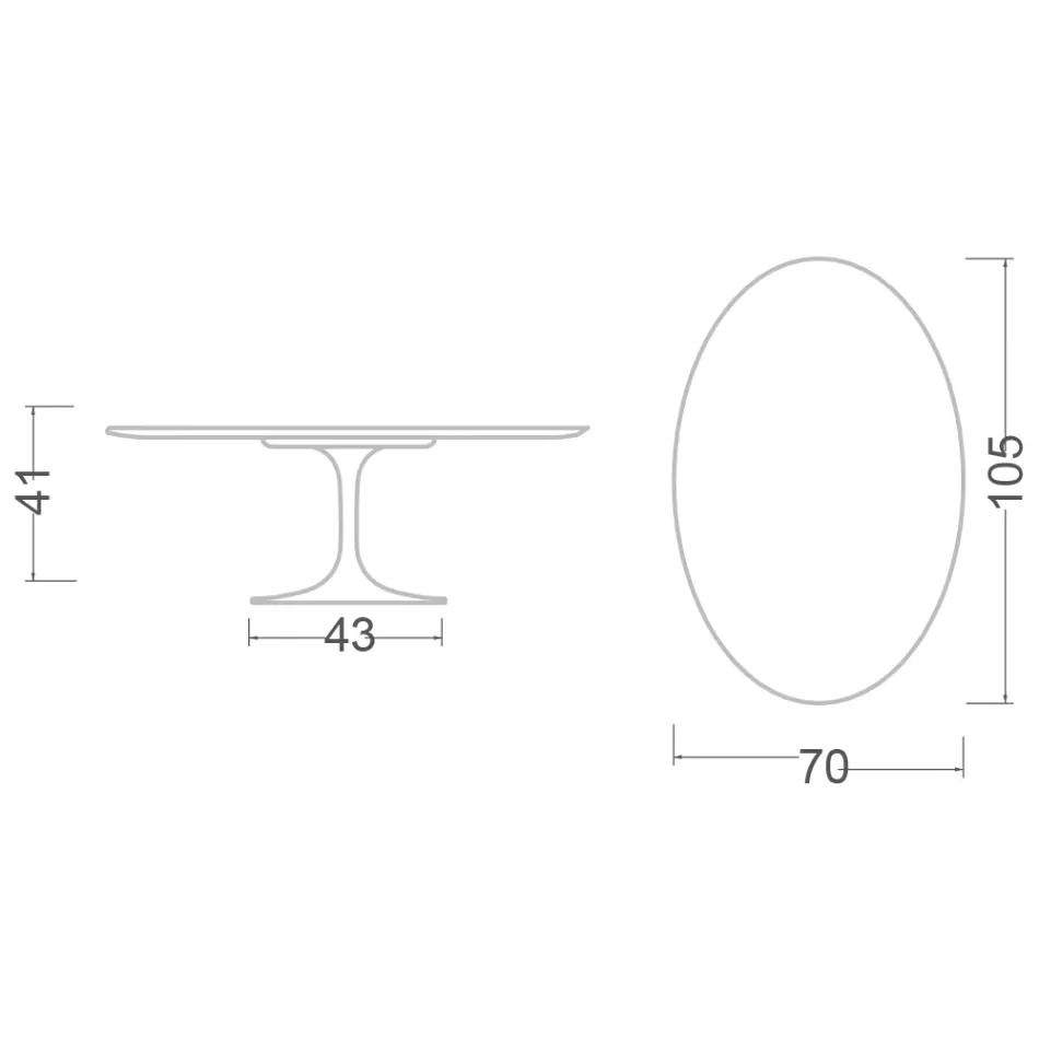 Konferenční stolek Tulip Saarinen H 41 s deskou z carrarského mramoru Made in Italy Viadurini