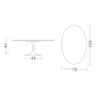 Konferenční stolek Tulip Saarinen H 41 s oválnou deskou z černého tekutého laminátu Made in Italy - Scarlet Viadurini