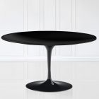 Konferenční stolek Tulip Saarinen H 41 s oválnou deskou z černého tekutého laminátu Made in Italy - Scarlet Viadurini