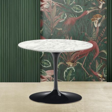 Konferenční stolek Tulip Saarinen H 41 z carrarského mramoru Made in Italy Viadurini