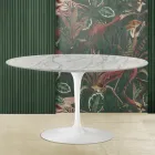 Konferenční stolek Tulip Saarinen H 41 z mramoru Statuarietto Carrara Made in Italy - Scarlet Viadurini