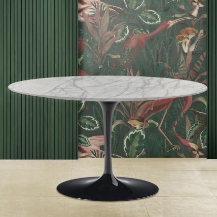 Konferenční stolek Tulip Saarinen H 41 z mramoru Statuarietto Carrara Made in Italy - Scarlet Viadurini
