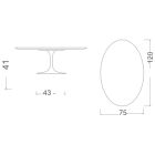 Tulip Saarinen H 41 oválný konferenční stolek s celožilovou sochařskou keramickou deskou Viadurini