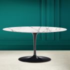Tulip Saarinen H 41 oválný konferenční stolek z neviditelné výběrové keramiky Made in Italy - Scarlet Viadurini