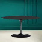 Tulip Saarinen H 41 oválný konferenční stolek z měkké keramiky Noir Made in Italy - Scarlet Viadurini