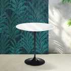 Konferenční stolek Saarinen Tulip, výška 52 cm, lesklý bílý, keramika Florim - šarlatový Viadurini