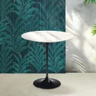 Konferenční stolek Saarinen Tulip, výška 52 cm, lesklý keramický Statuario Florim - šarlatový Viadurini