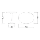 Konferenční stolek Tulip Saarinen H 52 s oválnou deskou z bílého tekutého laminátu Made in Italy - Scarlet Viadurini