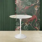 Konferenční stolek Tulipán Saarinen H 52 s oválnou deskou ze zlatého karacattového mramoru Made in Italy - Scarlet Viadurini
