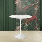 Konferenční stolek Tulip Saarinen H 52 s oválnou deskou z carrarského mramoru Made in Italy - Scarlet Viadurini