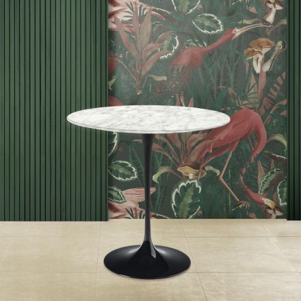 Konferenční stolek Tulip Saarinen H 52 s oválnou deskou z carrarského mramoru Made in Italy - Scarlet Viadurini