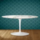 Konferenční stolek Saarinen Tulip oválný, výška 41, keramická Aura 22, vyrobeno v Itálii - šarlatová Viadurini