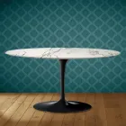Konferenční stolek Saarinen Tulip, oválný, výška 41 cm, keramika Aura 22, vyrobeno v Itálii - Scarlet Viadurini