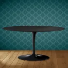 Konferenční stolek Saarinen Tulip, oválný, výška 41 cm, keramika Domoos, vyrobeno v Itálii - šarlatová Viadurini