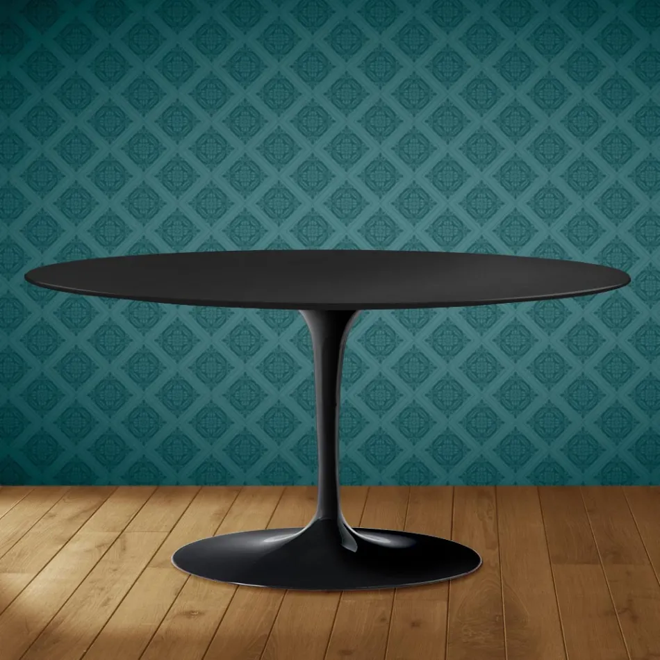 Konferenční stolek Saarinen Tulip, oválný, výška 41 cm, keramika Domoos, vyrobeno v Itálii - šarlatová Viadurini