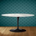 Konferenční stolek Saarinen Tulip, oválný, výška 41 cm, lesklá keramika, vyrobeno v Itálii - Scarlet