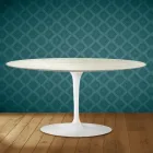 Konferenční stolek Saarinen Tulip, oválný, výška 41 cm, keramika Marmorio, vyrobeno v Itálii - Scarlet Viadurini