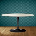 Konferenční stolek Saarinen Tulip, oválný, výška 41 cm, keramika Marmorio, vyrobeno v Itálii - Scarlet