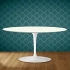 Konferenční stolek Saarinen Tulip, oválný, výška 41 cm, keramika Moonè, vyrobeno v Itálii - Scarlet Viadurini