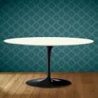 Konferenční stolek Saarinen Tulip, oválný, výška 41 cm, keramika Moonè, vyrobeno v Itálii - Scarlet Viadurini
