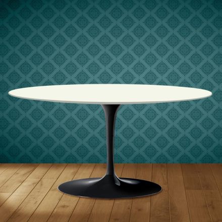 Konferenční stolek Saarinen Tulip, oválný, výška 41 cm, keramika Moonè, vyrobeno v Itálii - Scarlet Viadurini