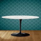 Tulip Saarinen oválný konferenční stolek H 41 z keramiky Morpheus Made in Italy - Scarlet Viadurini