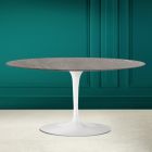 Tulipán Saarinen oválný konferenční stolek H 41 z šedé kamenné keramiky Made in Italy - Scarlet Viadurini