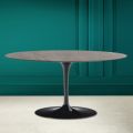 Tulip Saarinen oválný konferenční stolek H 41 v keramické kamenné šedé Made in Italy - Scarlet