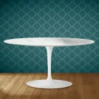 Konferenční stolek Saarinen Oval Tulip H 41 v keramice Salina, vyrobeno v Itálii - Scarlet Viadurini