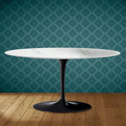 Konferenční stolek Saarinen Oval Tulip H 41 v keramice Salina, vyrobeno v Itálii - Scarlet Viadurini