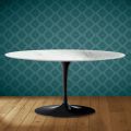 Konferenční stolek Saarinen Oval Tulip H 41 v keramice Salina, vyrobeno v Itálii - Scarlet