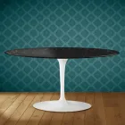 Konferenční stolek Saarinen Oval Tulip H 41 v keramice Somnia, vyrobeno v Itálii - Scarlet Viadurini